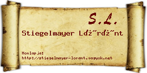 Stiegelmayer Lóránt névjegykártya