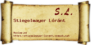 Stiegelmayer Lóránt névjegykártya