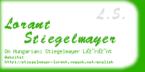 lorant stiegelmayer business card
